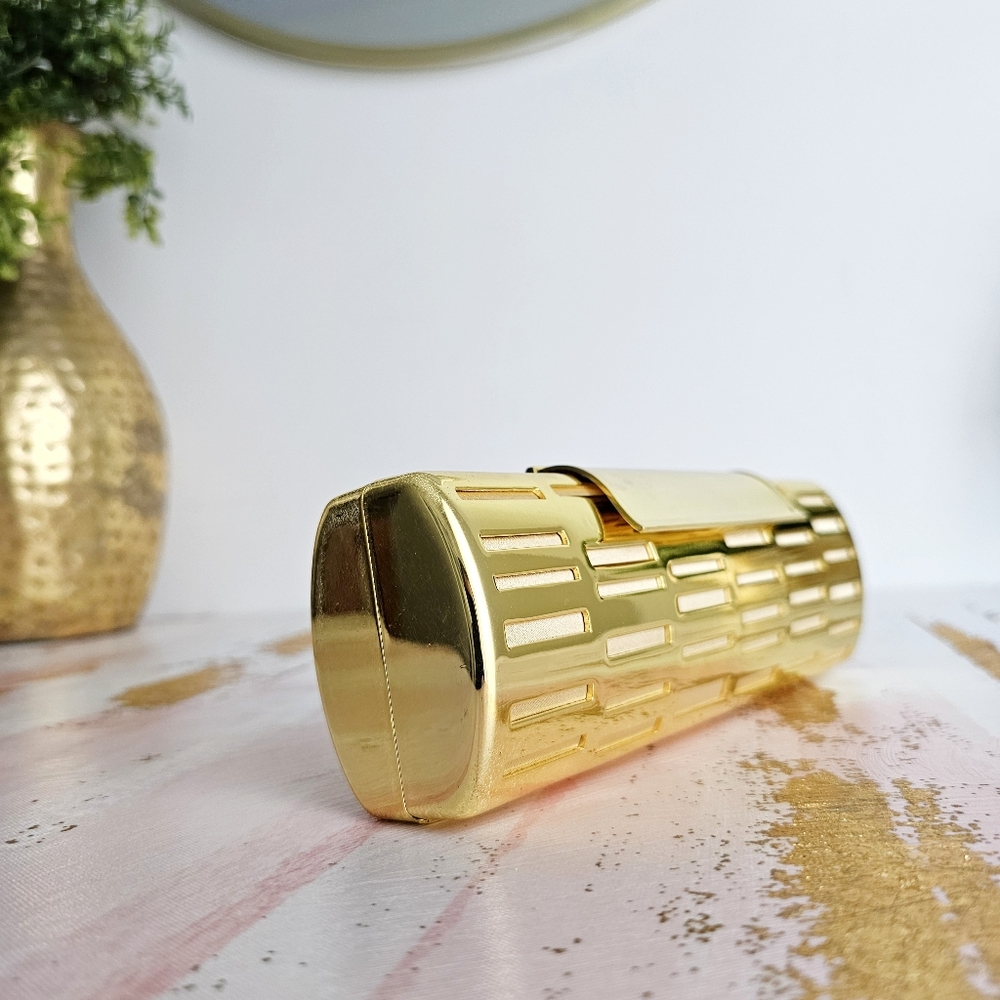 Rave Gold Metallic Clutch By Glass Handbag Luxury Lightning Minimalist Clutch - Picture 8 of 14
